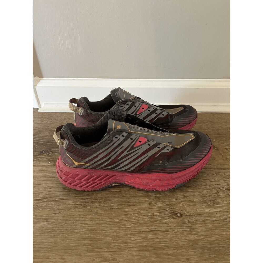 HOKA Women's Speedgoat 4 Trail Shoes, Castlerock/Paradise Pink, 8.5 US